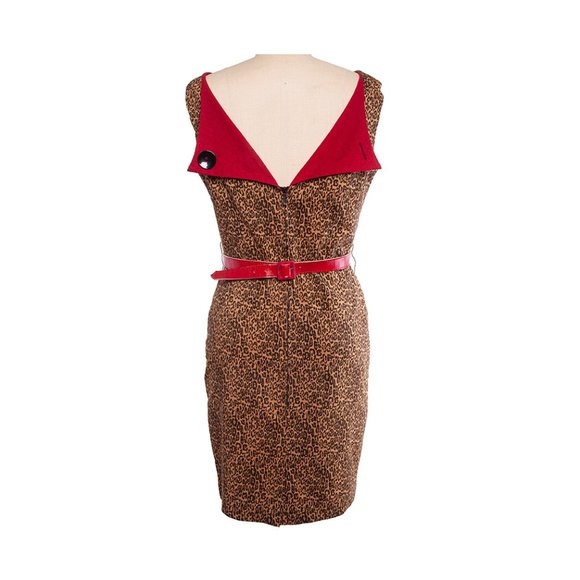 Bettie Page by Tatyana Leopard Pinup Wiggle Dress - Picture 8 of 11